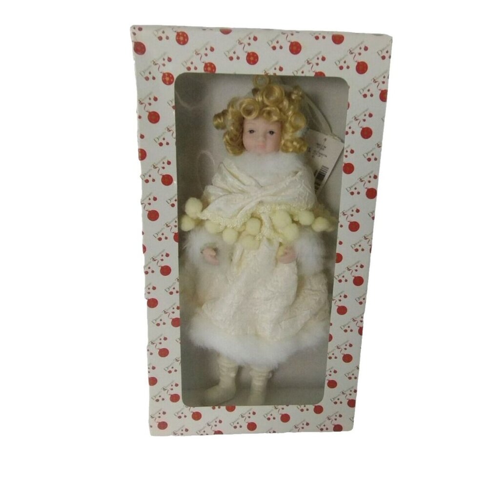 Vintage Dillards Victorian Porcelain Doll with Winter Outfit New with tags